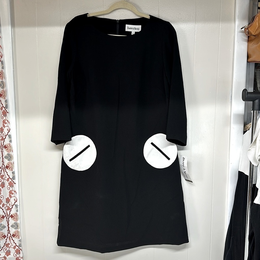 NWT Danny & Nicole Black & White Dress Sz 12